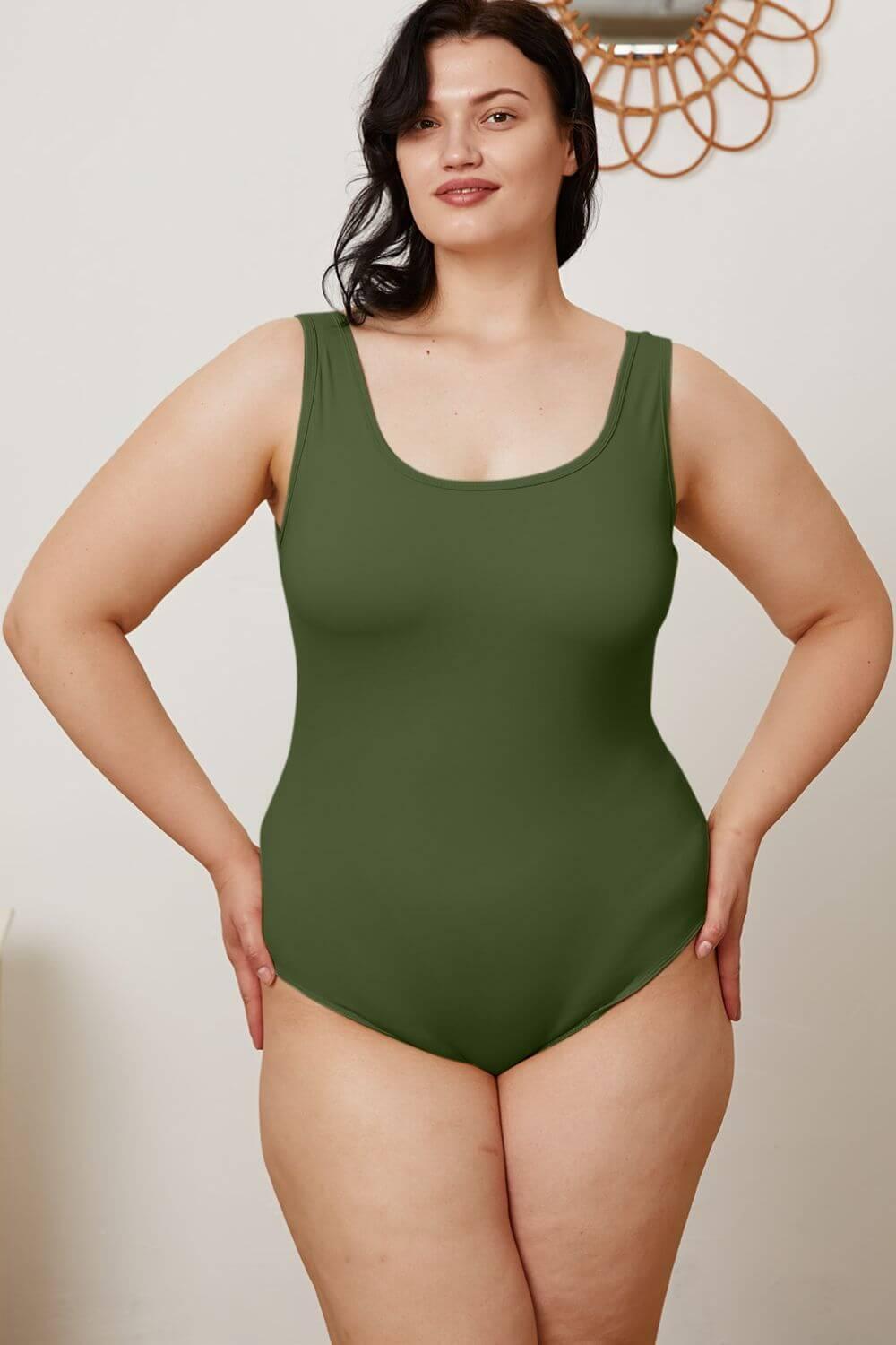 Basic Bae Full Size Square Neck Sleeveless Bodysuit - Ink Wave Creations