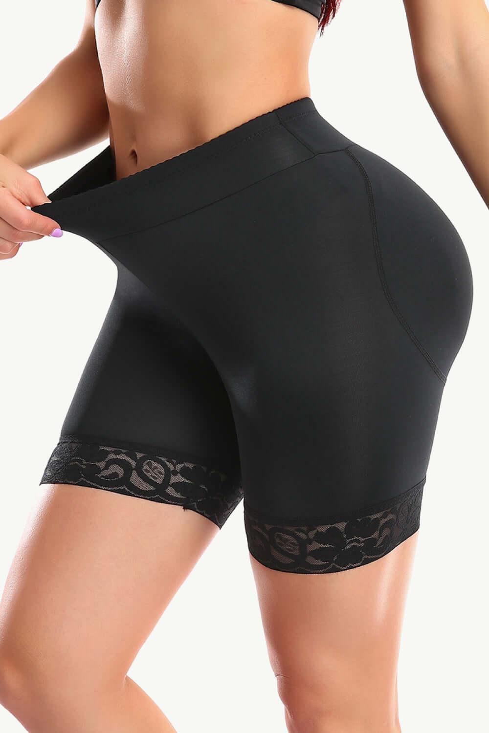 Full Size Lace Trim Lifting Pull-On Shaping Shorts - Ink Wave Creations