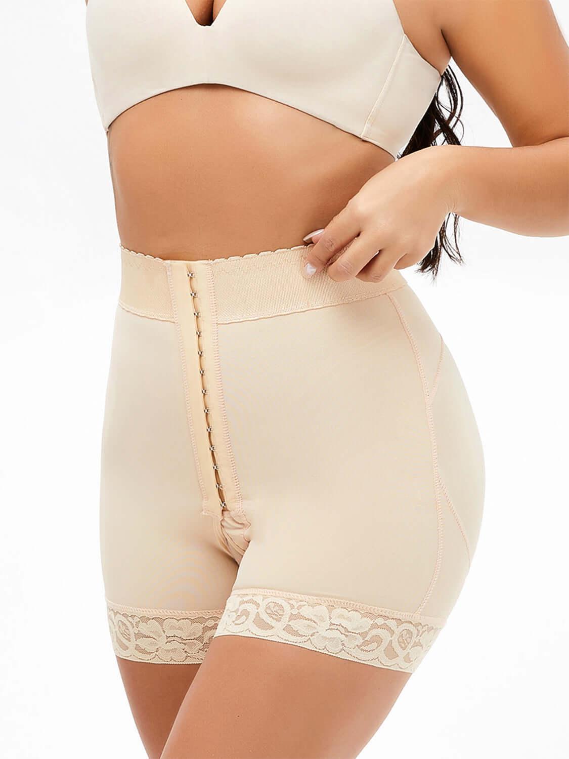 Full Size Lace Detail Hook-and-Eye Shaping Shorts - Ink Wave Creations
