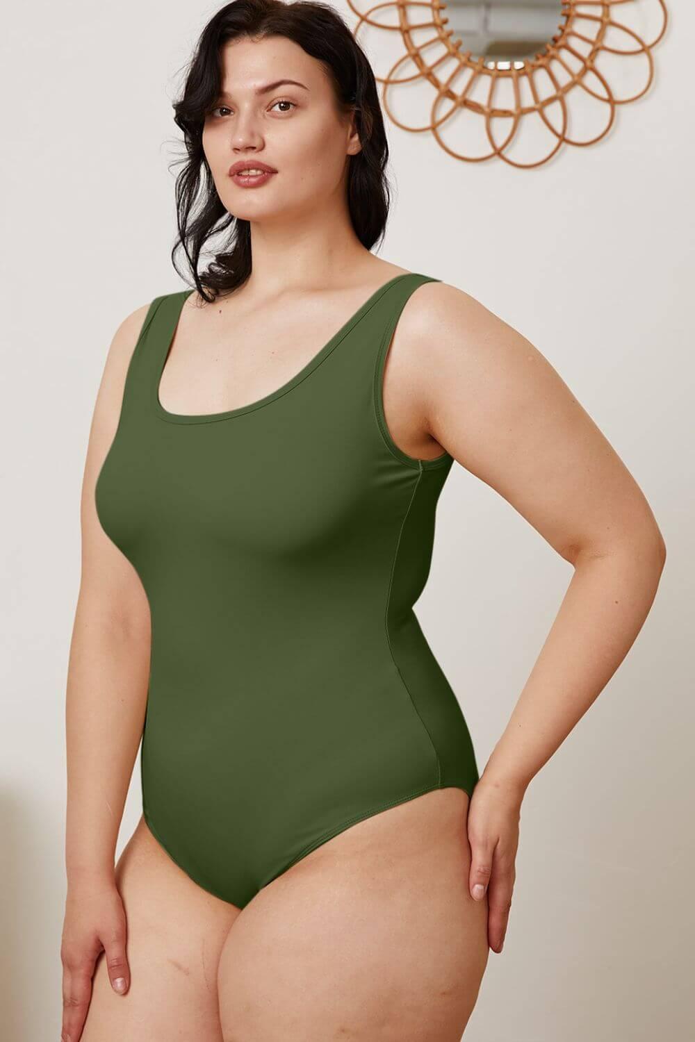 Basic Bae Full Size Square Neck Sleeveless Bodysuit - Ink Wave Creations