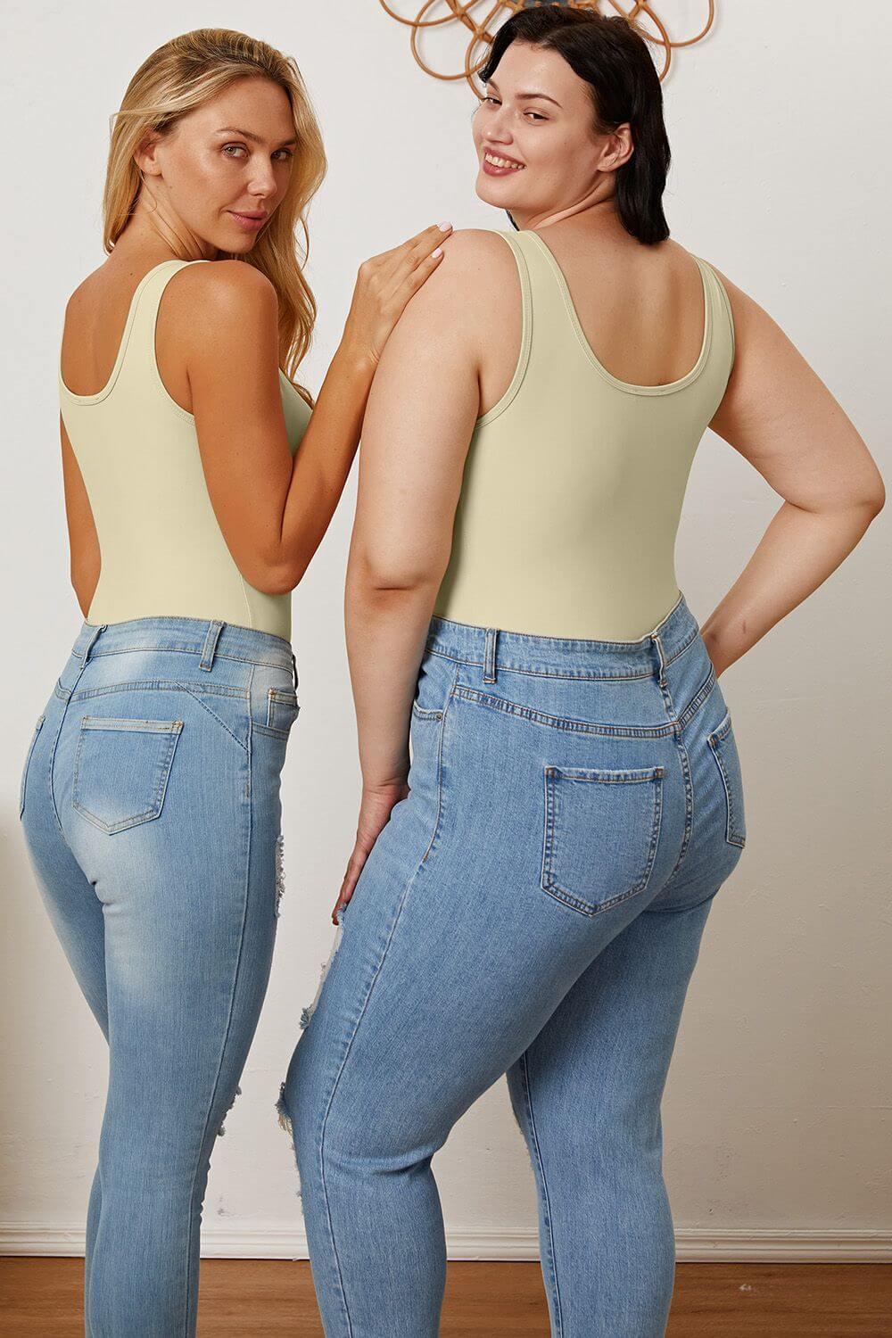 Basic Bae Full Size Square Neck Sleeveless Bodysuit - Ink Wave Creations
