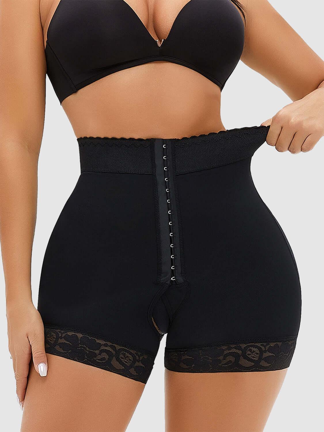 Full Size Lace Detail Hook-and-Eye Shaping Shorts - Ink Wave Creations