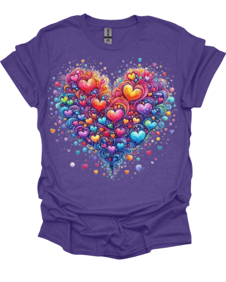 Beautiful Hearts Valentine's Purple T-Shirt