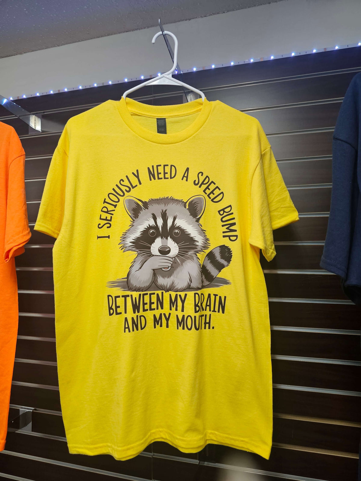 Tired mood shirt with cartoon raccoon graphic Raccoon Funny Animal Graphic Tee
