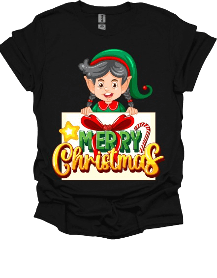 Merry Christmas Elf T-Shirt | Festive Holiday Tee for the Season - Ink Wave Creations
