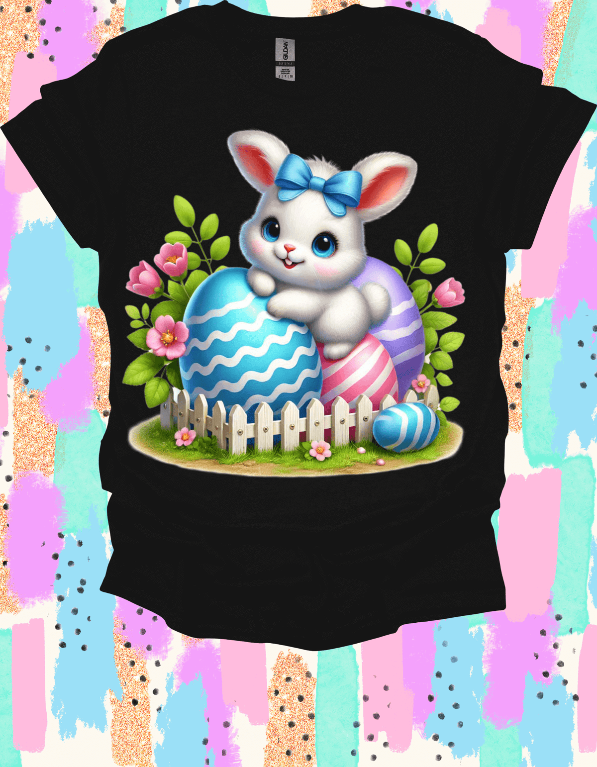 Easter shirt with bunny and egg print St. Patrick’s Day & Easter Shirts