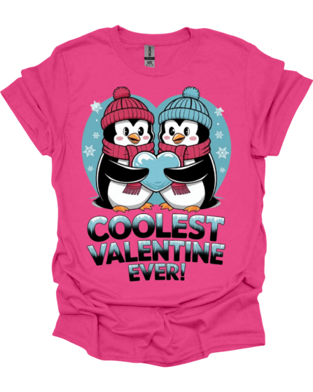 Pink Coolest Valentine Ever Custom Graphic Tee