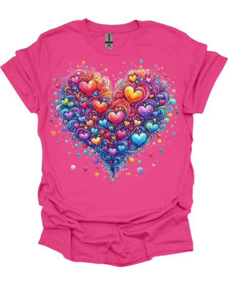Beautiful Hearts Valentine's Pink T-Shirt