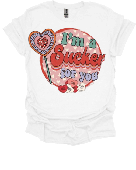 White I’m A Sucker For You Valentine Graphic Tee