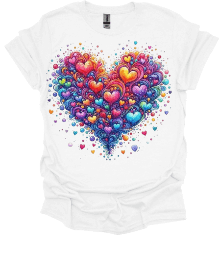 Beautiful Hearts Valentine's White T-Shirt