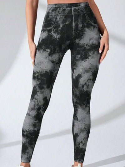 Tie-Dye High Waist Active Leggings - Ink Wave Creations