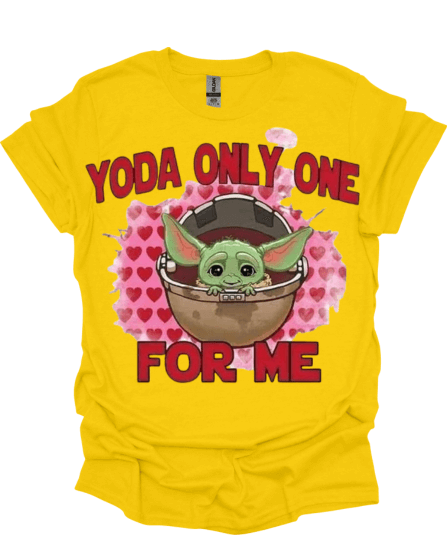 Yellow Yoda Only One For Me Valentine's Shirt