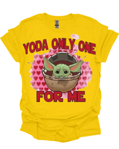 Yellow Yoda Only One For Me Valentine's Shirt