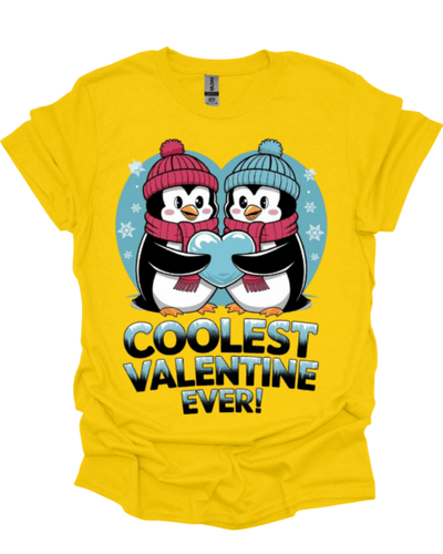Yellow Coolest Valentine Ever Custom Graphic Tee