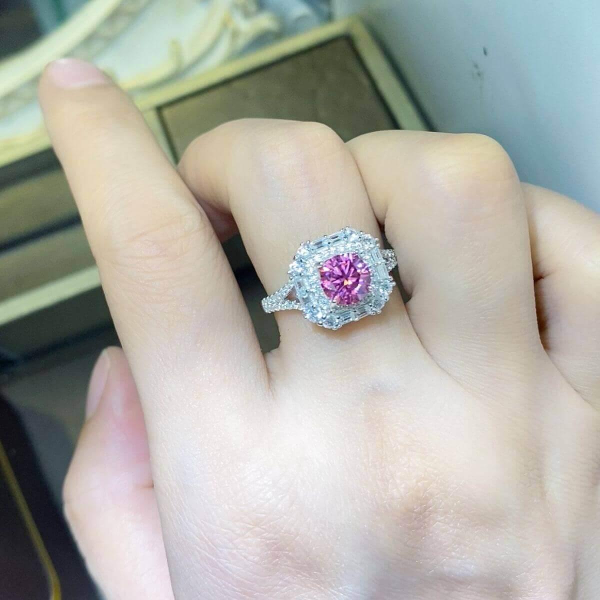 1 Carat Moissanite Zircon 925 Sterling Silver Ring - Ink Wave Creations