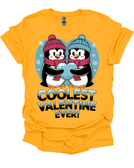 Gold Coolest Valentine Ever Custom Graphic Tee