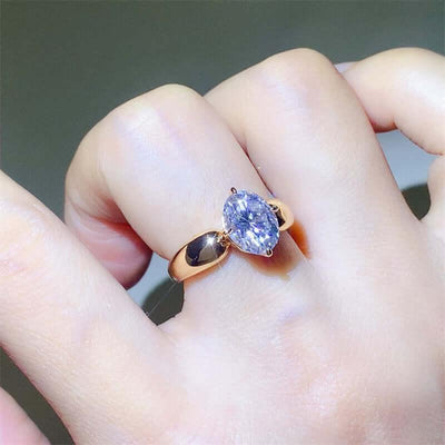 2 Carat Moissanite 925 Sterling Silver Ring - Ink Wave Creations