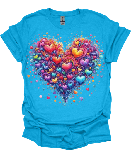 Beautiful Hearts Valentine's Royal Blue T-Shirt