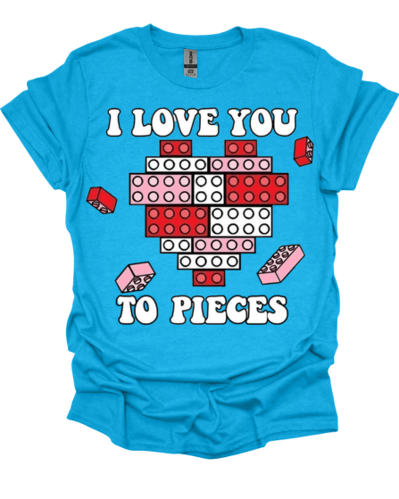 Royal Blue I Love You To Pieces Valentine's Custom Shirt