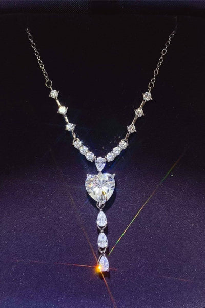 3 Carat Moissanite 925 Sterling Silver Drop Necklace - Ink Wave Creations