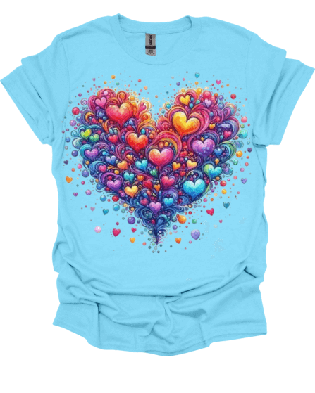 Beautiful Hearts Valentine's Baby Blue T-Shirt