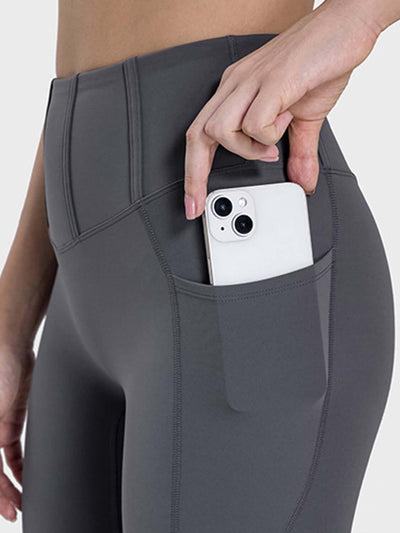 Millennia Pocketed High Waist Active Leggings - Ink Wave Creations