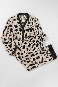 Button Up Long Sleeve Top and Pants Lounge Set - Ink Wave Creations