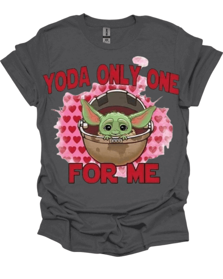 Charcoal Yoda Only One For Me Valentine's Shirt