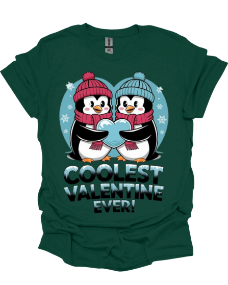 Green Coolest Valentine Ever Custom Graphic Tee