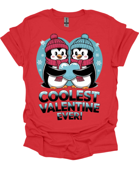 Red Coolest Valentine Ever Custom Graphic Tee