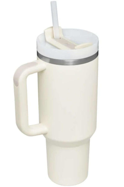 Stainless Steel Tumbler with Upgraded Handle and Straw - Ink Wave Creations