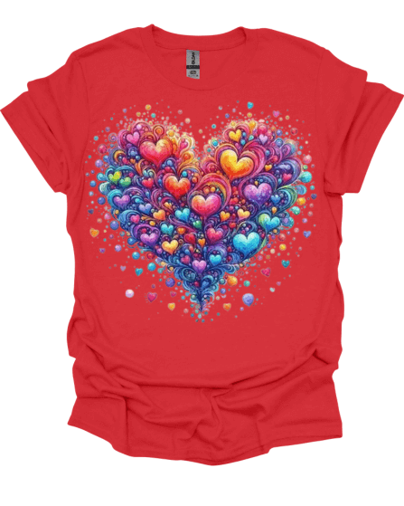 Beautiful Hearts Valentine's Red T-Shirt