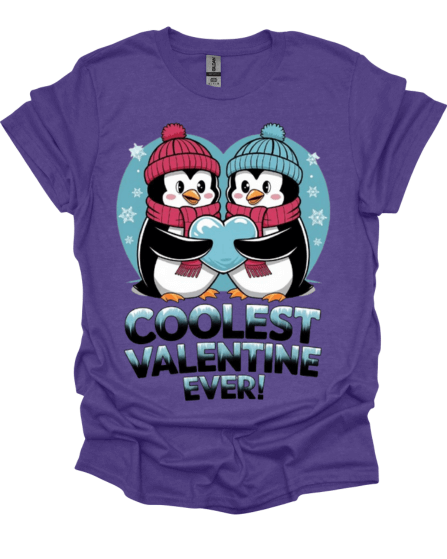 Purple Coolest Valentine Ever Custom Graphic Tee
