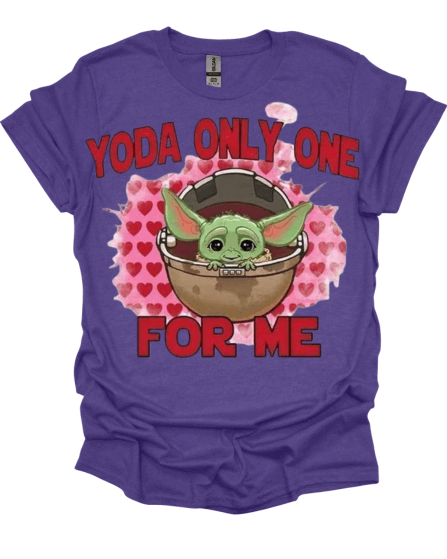 Purple Yoda Only One For Me Valentine's Shirt
