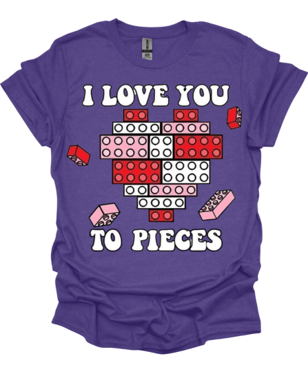 Purple I Love You To Pieces Valentine's Custom Shirt