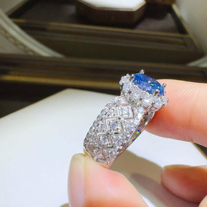 1 Carat Moissanite Zircon 925 Sterling Silver Ring Side View- Ink Wave Creations