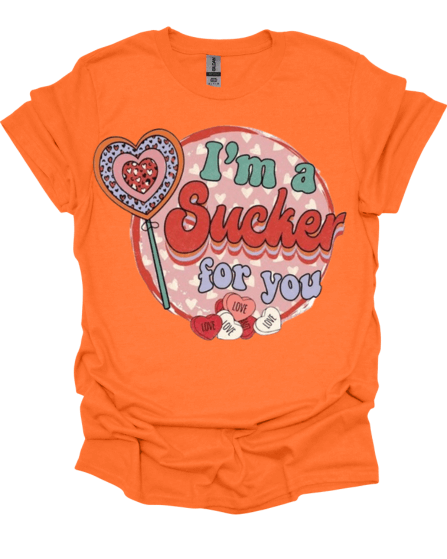 Orange I’m A Sucker For You Valentine Graphic Tee