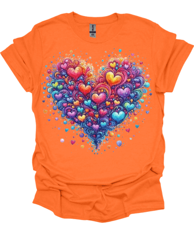 Beautiful Hearts Valentine's Orange T-Shirt