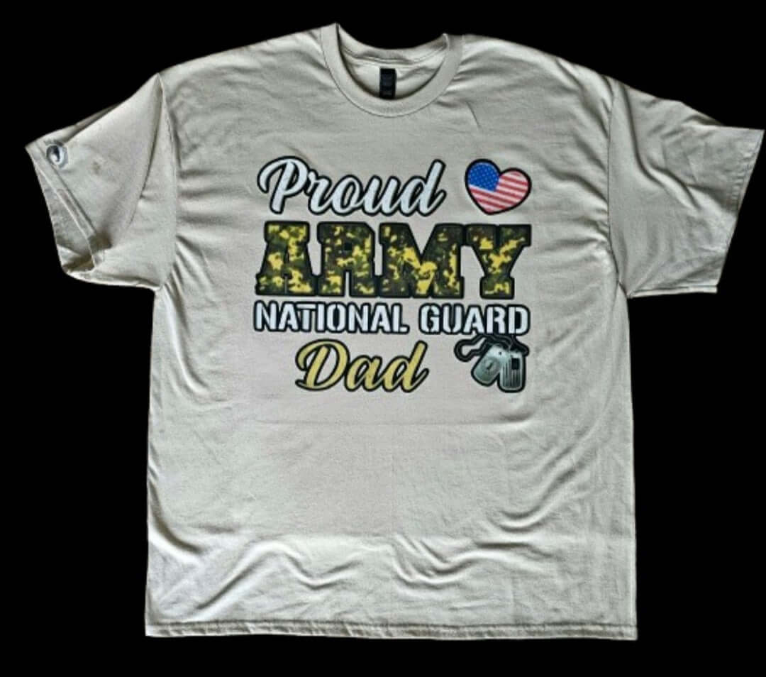 Proud Army National Guard Dad T-Shirt front view
