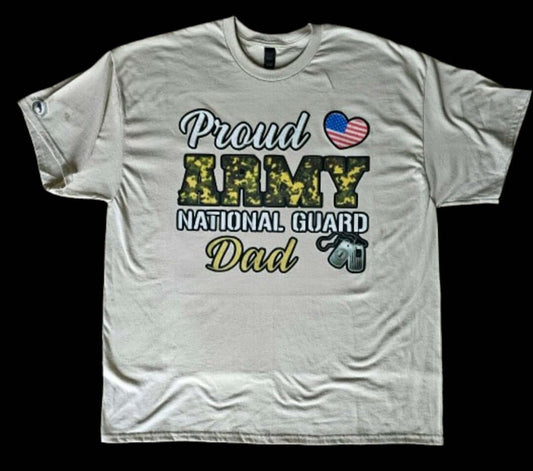 Proud Army National Guard Dad T-Shirt front view