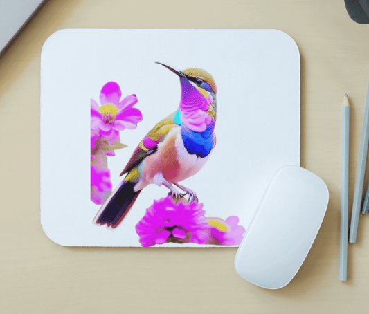 Bird and Flowers Graphic Mousepad - Ink Wave Creations