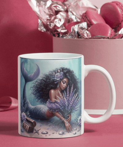 Ebony Mermaid Ceramic Mug - Ink Wave Creations