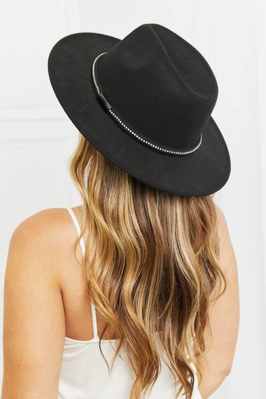 Fame Bring It Back Fedora Hat - Black