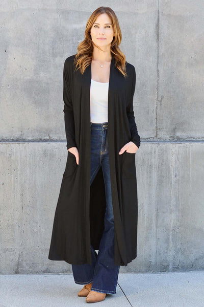 Basic Bae Full Size Open Front Long Sleeve Cover Up - Ink Wave Creations