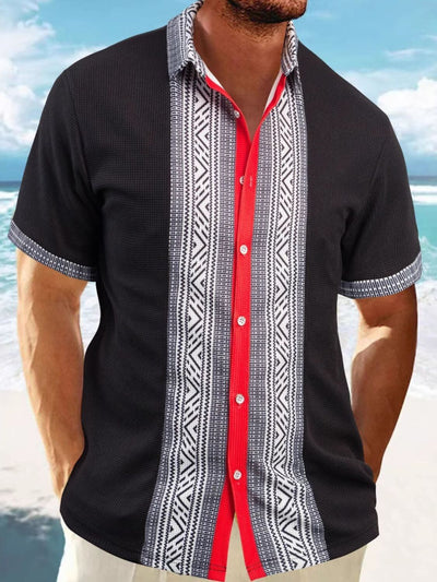 Men’s plus-size contrast button-down shirt in Back
