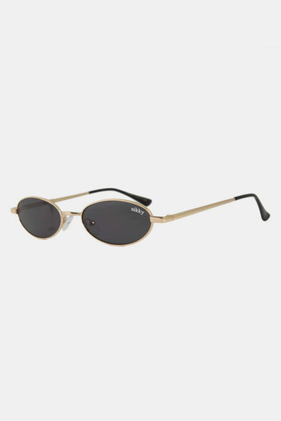 Black Nicole Lee USA Finley Oval Sunglasses