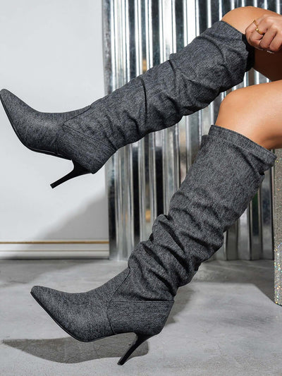 Point Toe Stiletto Boots - Ink Wave Creations
