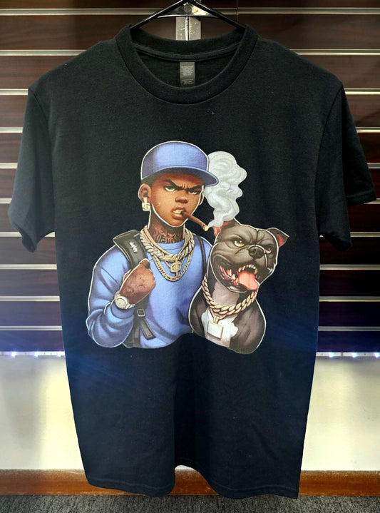 Urban street t-shirt with pitbull graphic Boss Mode Pitbull Urban Street Graphic Tee