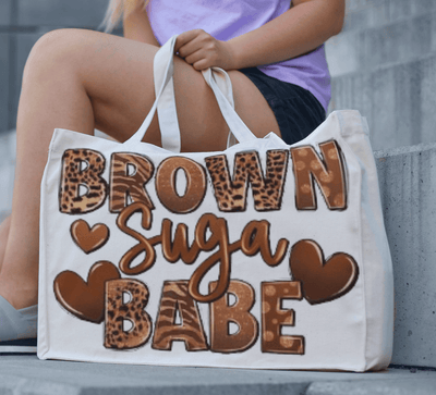 Brown Sugar Babe Carry Tote Bag - Ink Wave Creations