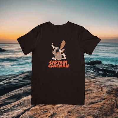 Captain Caveman Retro T-Shirt - Ink Wave Creations